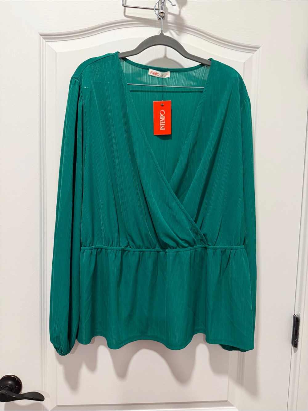 Wrap Style Peplum Blouse